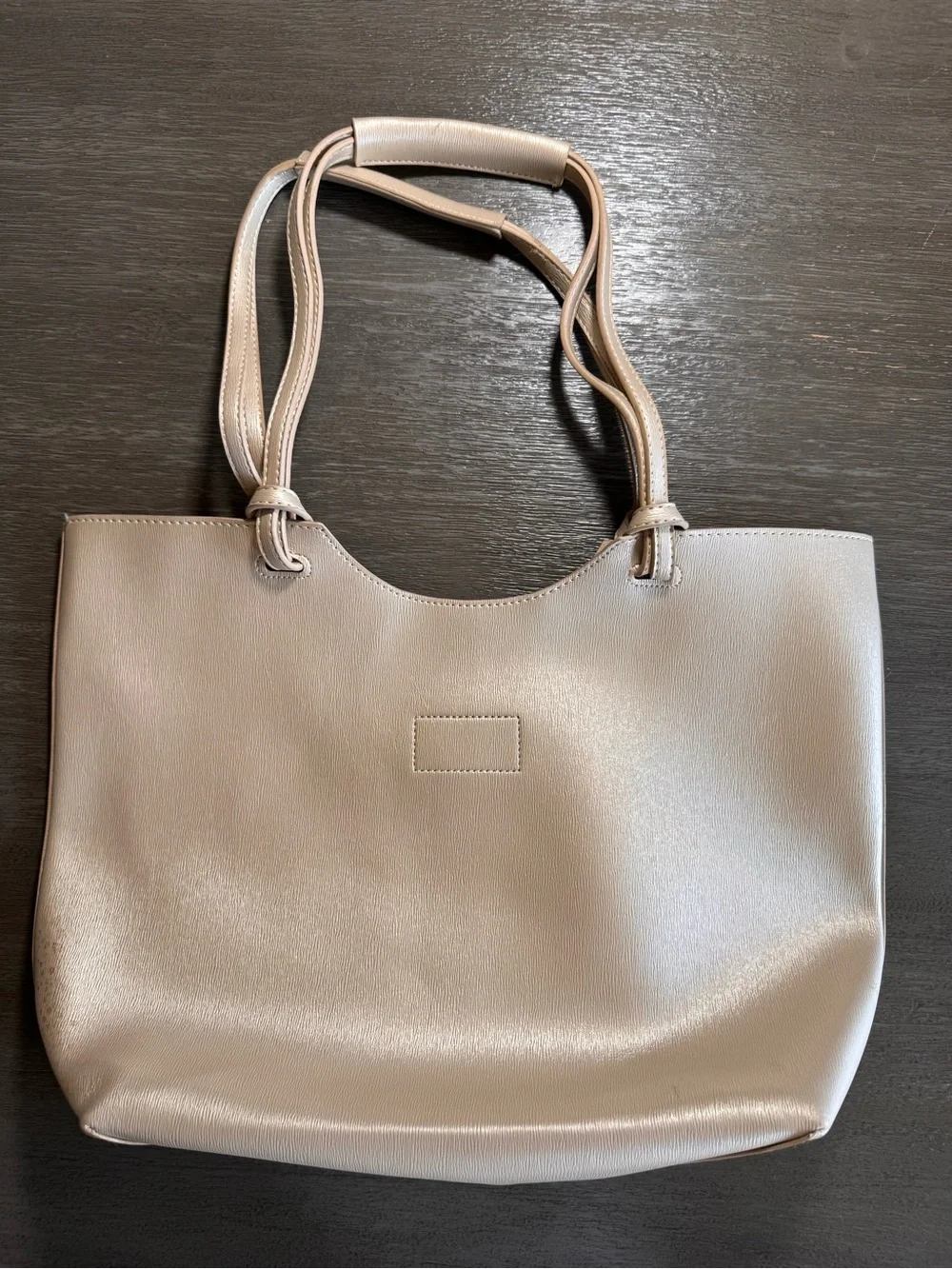 Neiman Marcus Light Gold Metallic Tote Bag